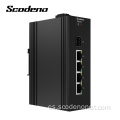 Switch de 5 puertos de fibra dual de scodeno din-ril